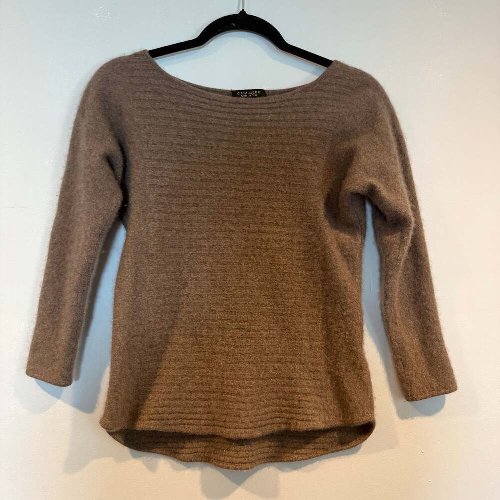 Charter Club Luxury Cashmere Sweater Petite – Taupe Brown, 100% Cashmere